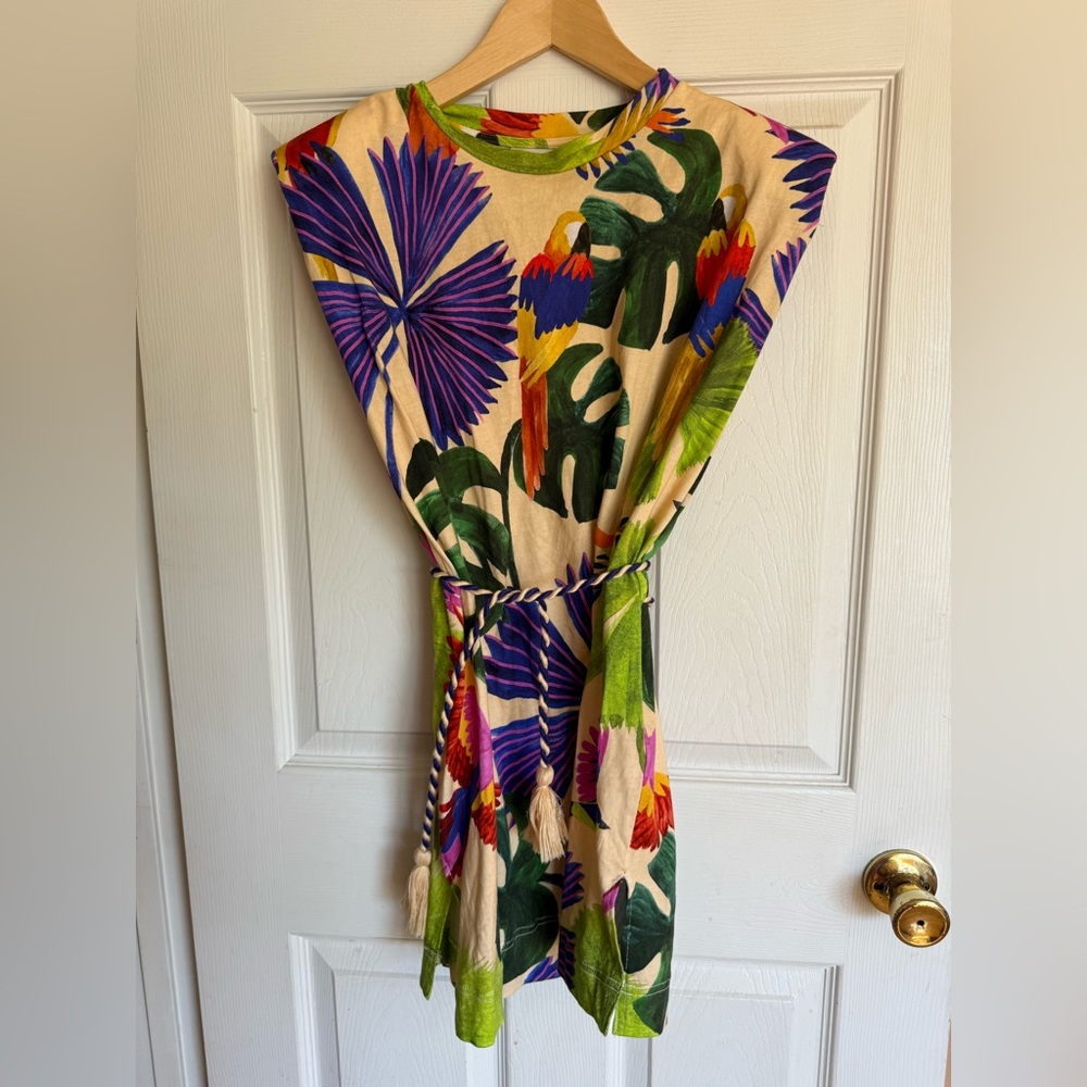 Farm Rio Tropical Print Dress with Belt